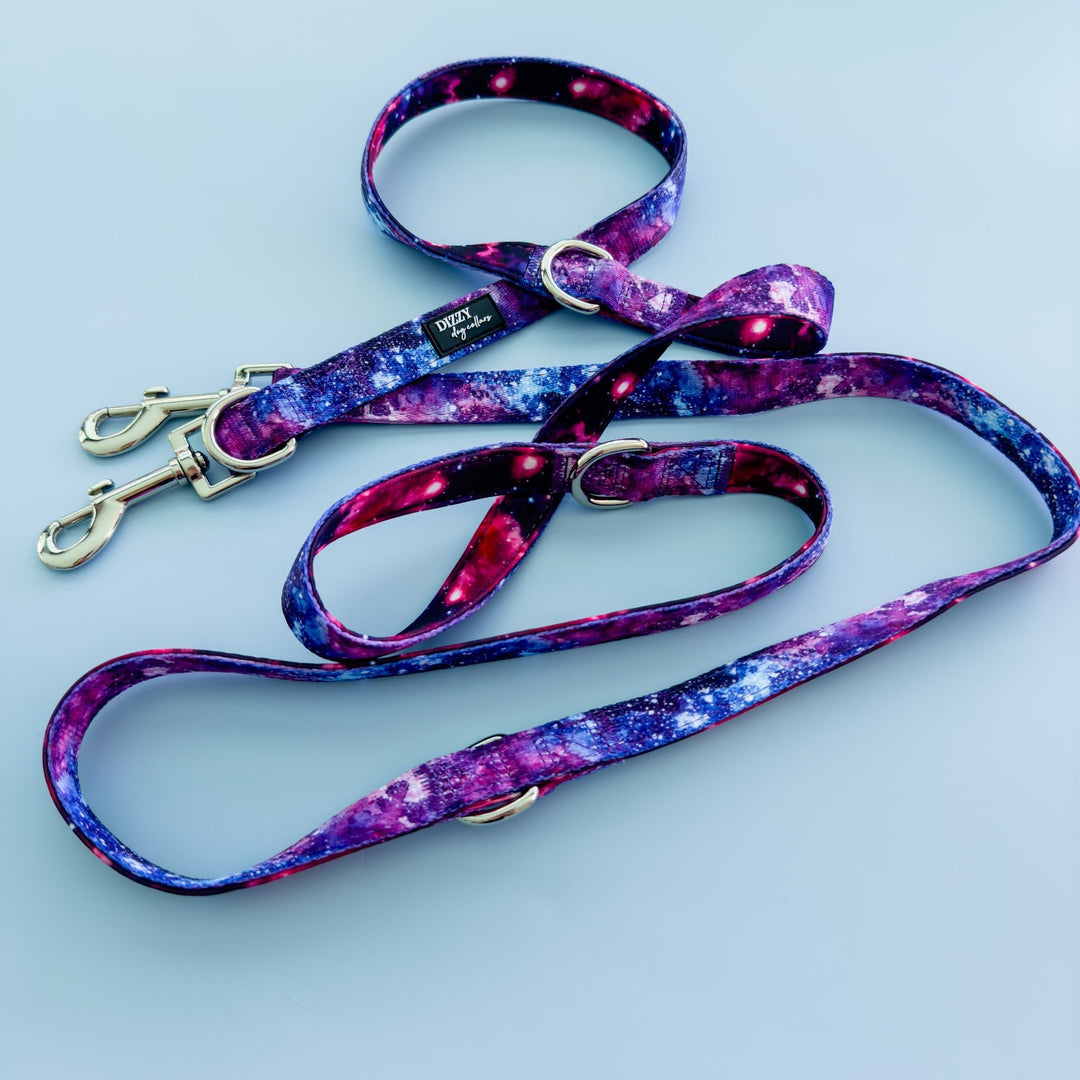 Double Ended Training Lead | Hands-free dog lead | Galaxy-Dizzy Dog Collars