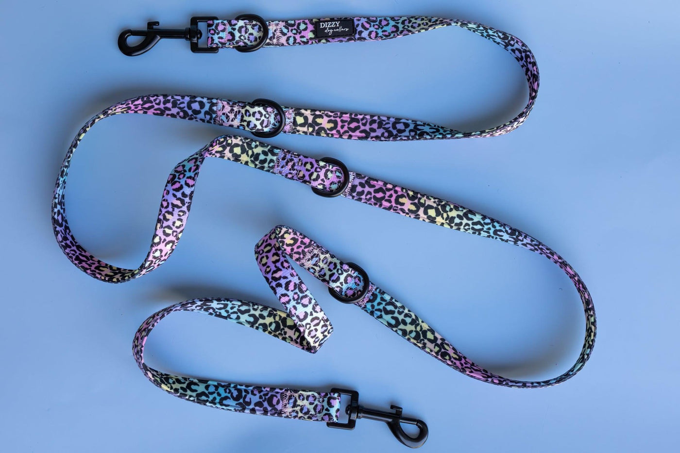 Double Ended Training Lead | Hands-free dog lead | Ombre Leopard-Dizzy Dog Collars