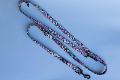 Double Ended Training Lead | Hands-free dog lead | Ombre Leopard-Dizzy Dog Collars