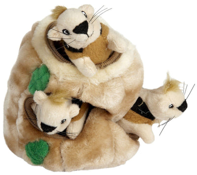 Hide-a-Squirrel Plush Dog Puzzle with Squeaker Squirrels-Toy-Dizzy Dog Collars