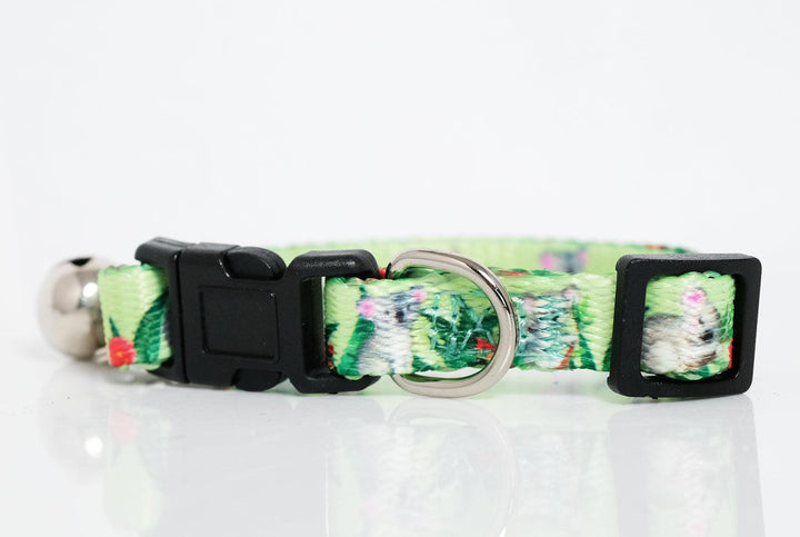 koala print cat collar in light green, cat collars australia, cute cat collars and unique cat collars by Dizzy Dog Collars