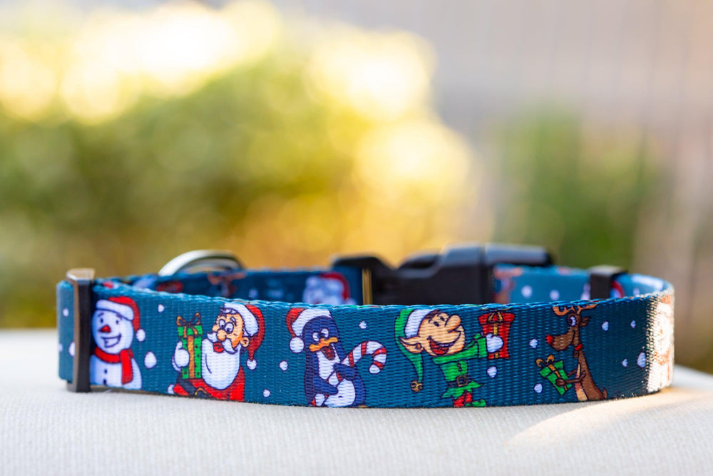 Let it Snow - Christmas Dog Collar (Premade)-Dog Collar-Dizzy Dog Collars