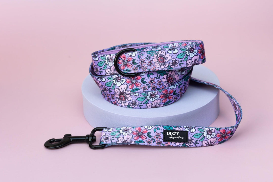 Lilac Floral | Dog Leash | Dog Lead-Dizzy Dog Collars