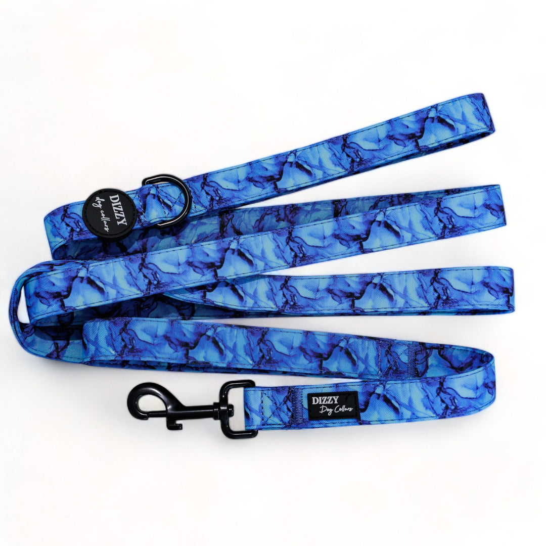 Blue Marble LONG LEAD | Canvas & Neoprene | Premium Quality Fully Padded Leash-Leash-Dizzy Dog Collars