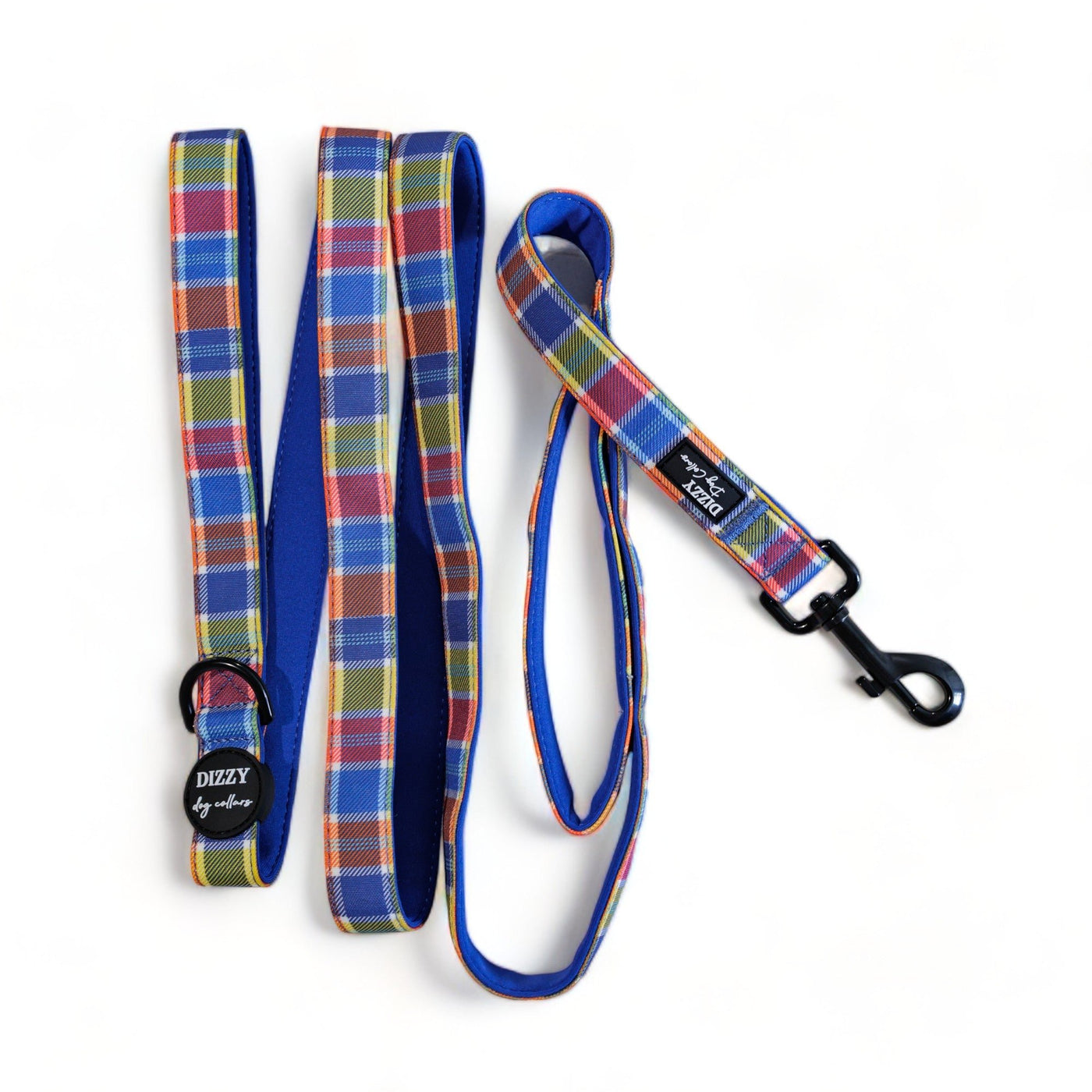 Country Plaid LONG LEAD | Canvas & Neoprene | Premium Quality Fully Padded Leash-Leash-Dizzy Dog Collars