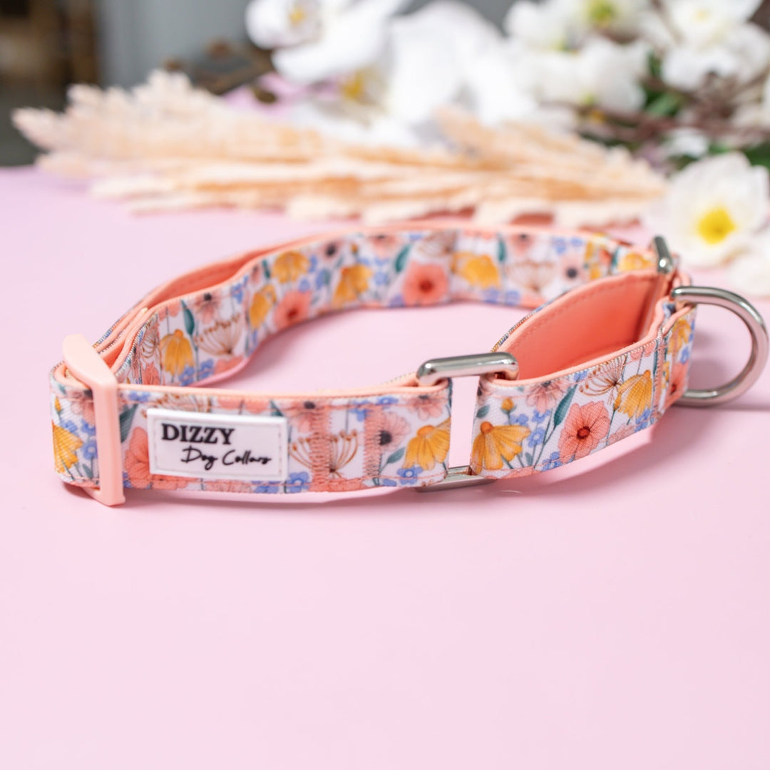 Martingale Dog Collar | Peachy Posies-Dog Collar-Dizzy Dog Collars