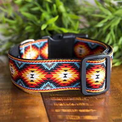 Navajo Dog Collar 1.5" (Extra Wide) (Handmade to order)-Dog Collar-Dizzy Dog Collars