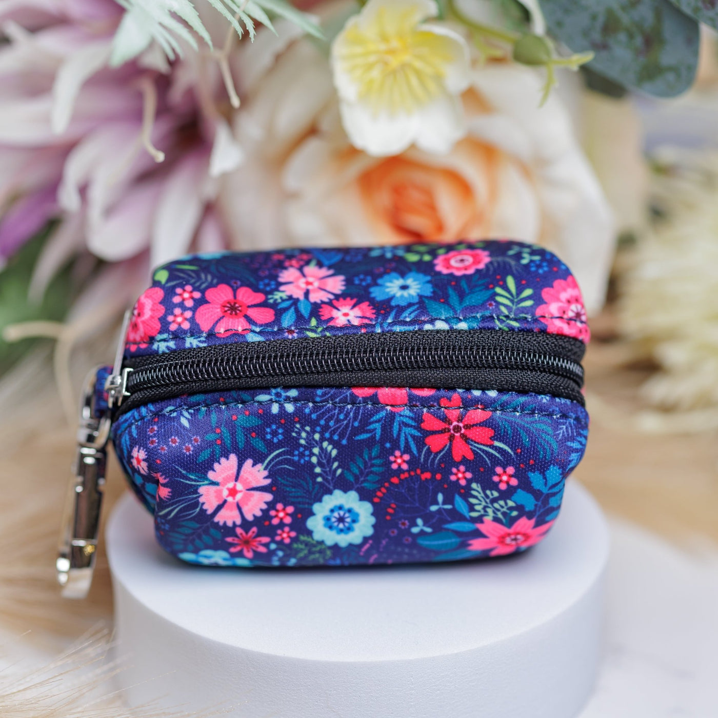 Navy Floral | Waste Bag Holder-Pocket-Dizzy Dog Collars