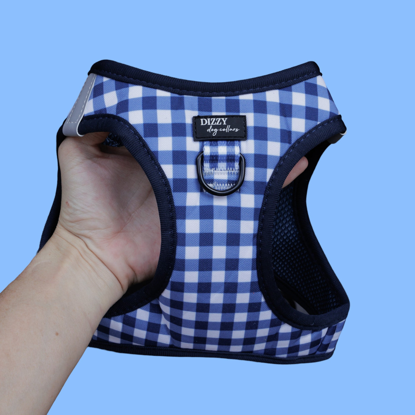 Step In Dog Harness: No Pull Harness | For XS to Medium Dogs & Cats | Navy Gingham