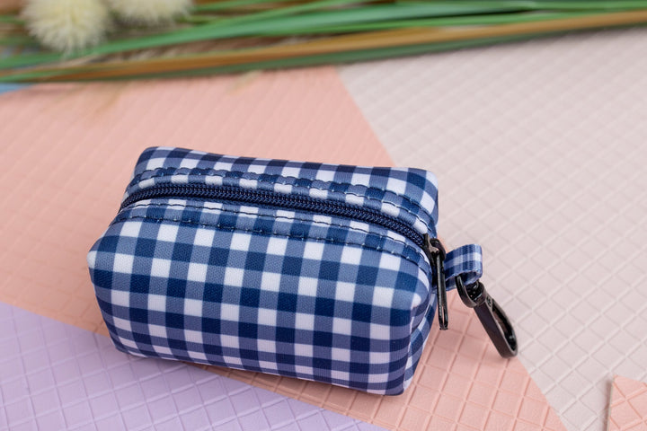 Navy Gingham | Waste Bag Holder-Dizzy Dog Collars