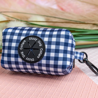 Navy Gingham | Waste Bag Holder-Dizzy Dog Collars