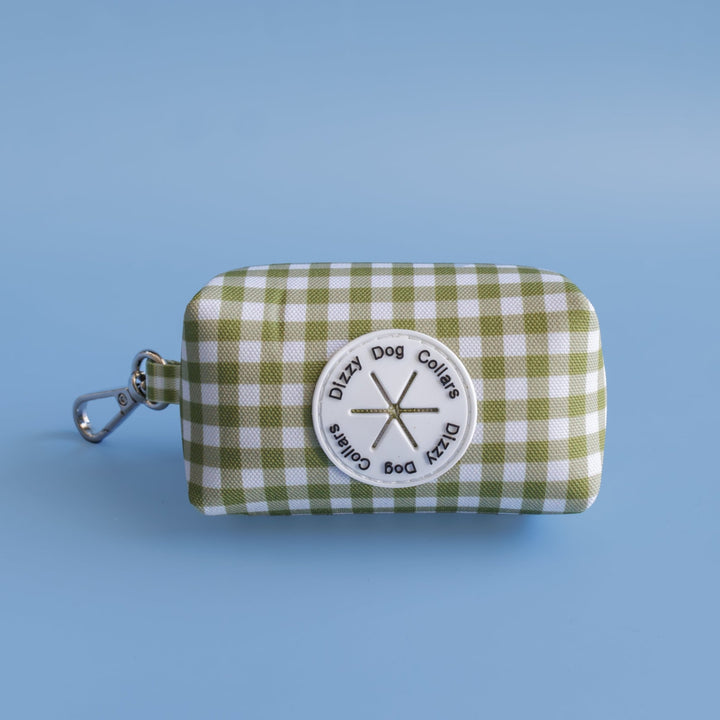 Olive Gingham | Waste Bag Holder-Waste Bag-Dizzy Dog Collars