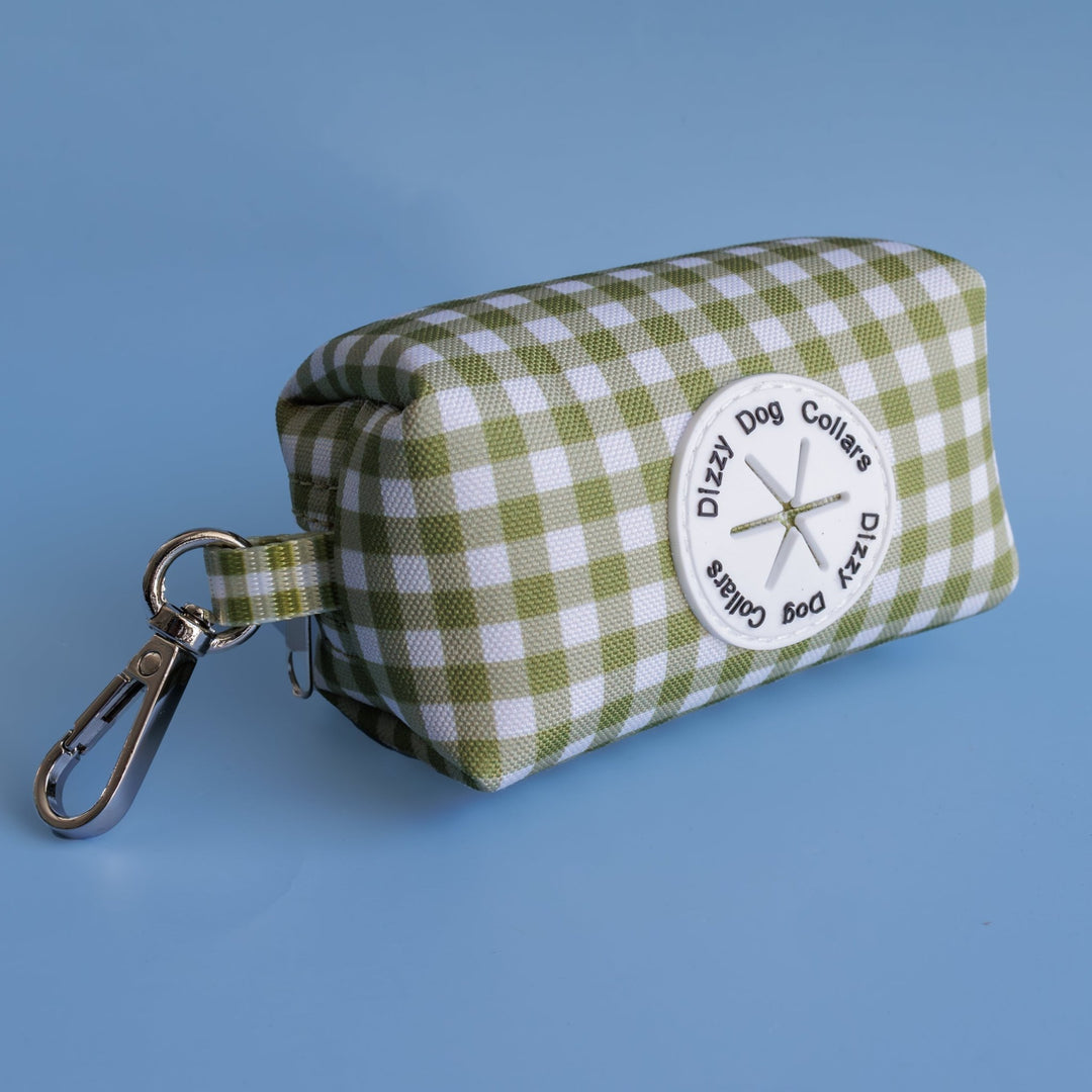 Olive Gingham | Waste Bag Holder-Waste Bag-Dizzy Dog Collars