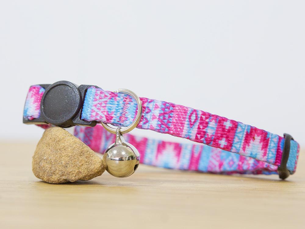 Pastel Aztec Cat Collar / Toy Breed Dog Collar-Dizzy Dog Collars-Dizzy Dog Collars