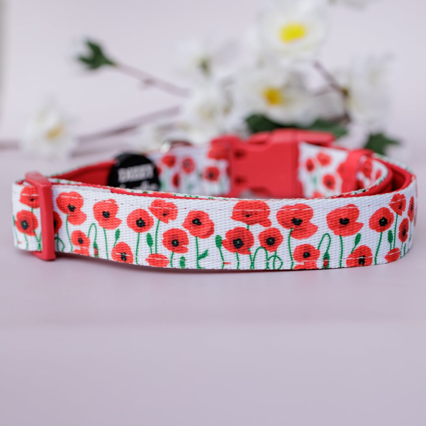 Poppies Dog Collar | Neoprene Dog Collar