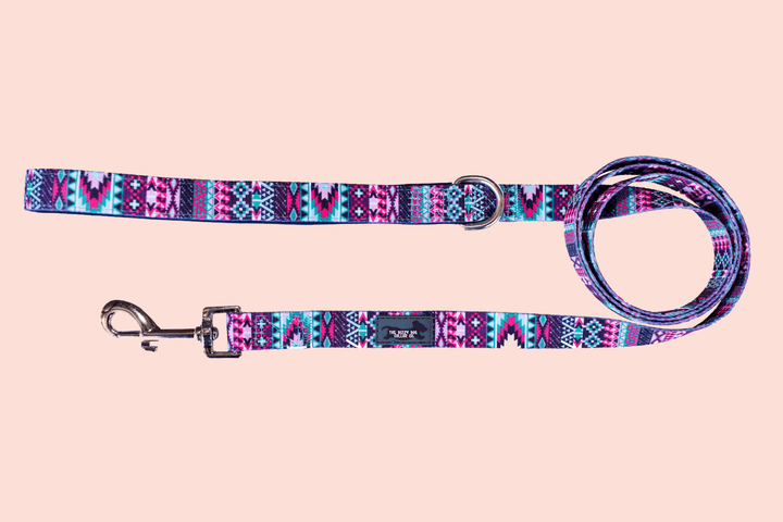 Purple Aztec Dog Leash-Leash-Dizzy Dog Collars