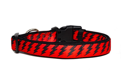 Red & Black Bolt Dog Collar (Neoprene)-Dizzy Dog Collars-Dizzy Dog Collars