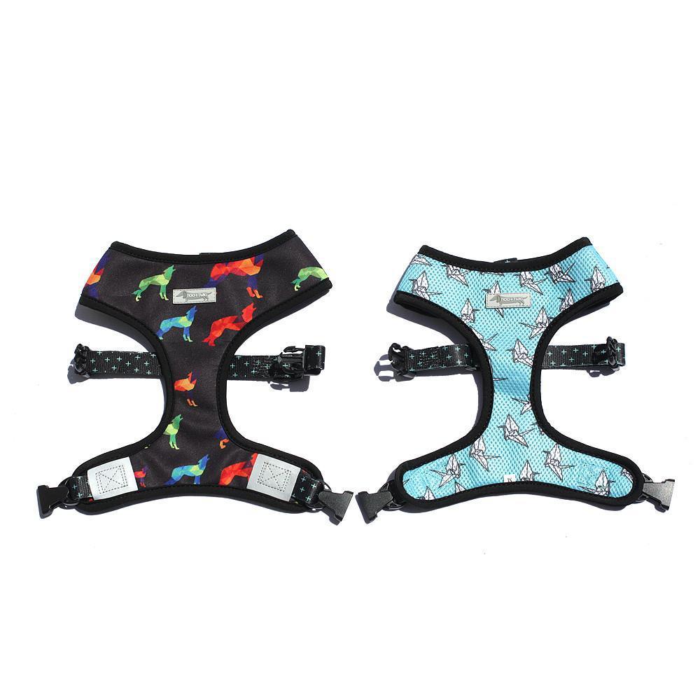 REVERSIBLE DOG HARNESS - Woolf, Woolf + It's Raining Cranes, Harnesses - MOO AND TWIG