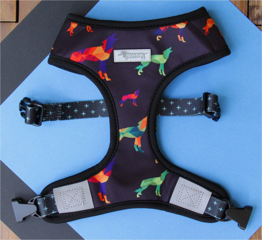 REVERSIBLE DOG HARNESS - Woolf, Woolf + It's Raining Cranes, Harnesses - MOO AND TWIG