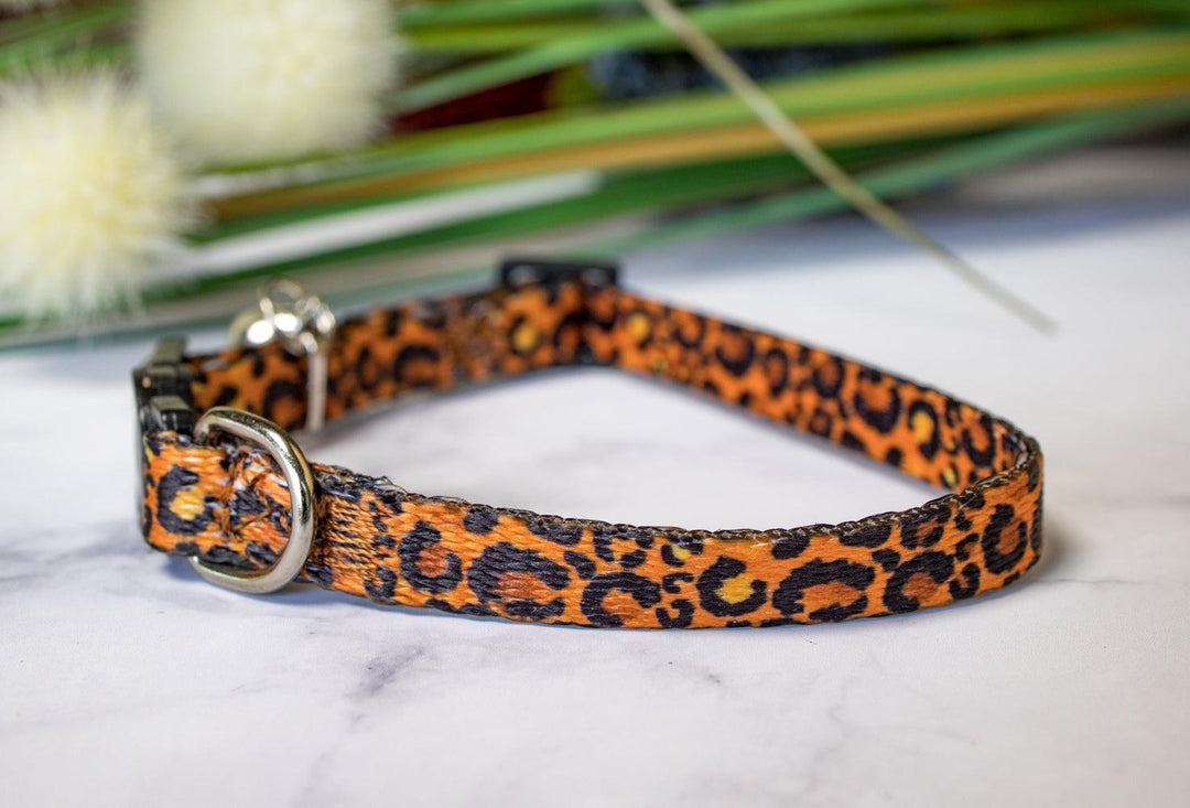 Safari - Leopard Print Cat Collar / Toy Breed Dog Collar / Puppy Collar-Dizzy Dog Collars