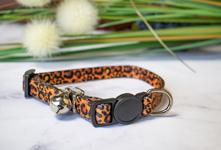 Safari - Leopard Print Cat Collar / Toy Breed Dog Collar / Puppy Collar-Dizzy Dog Collars