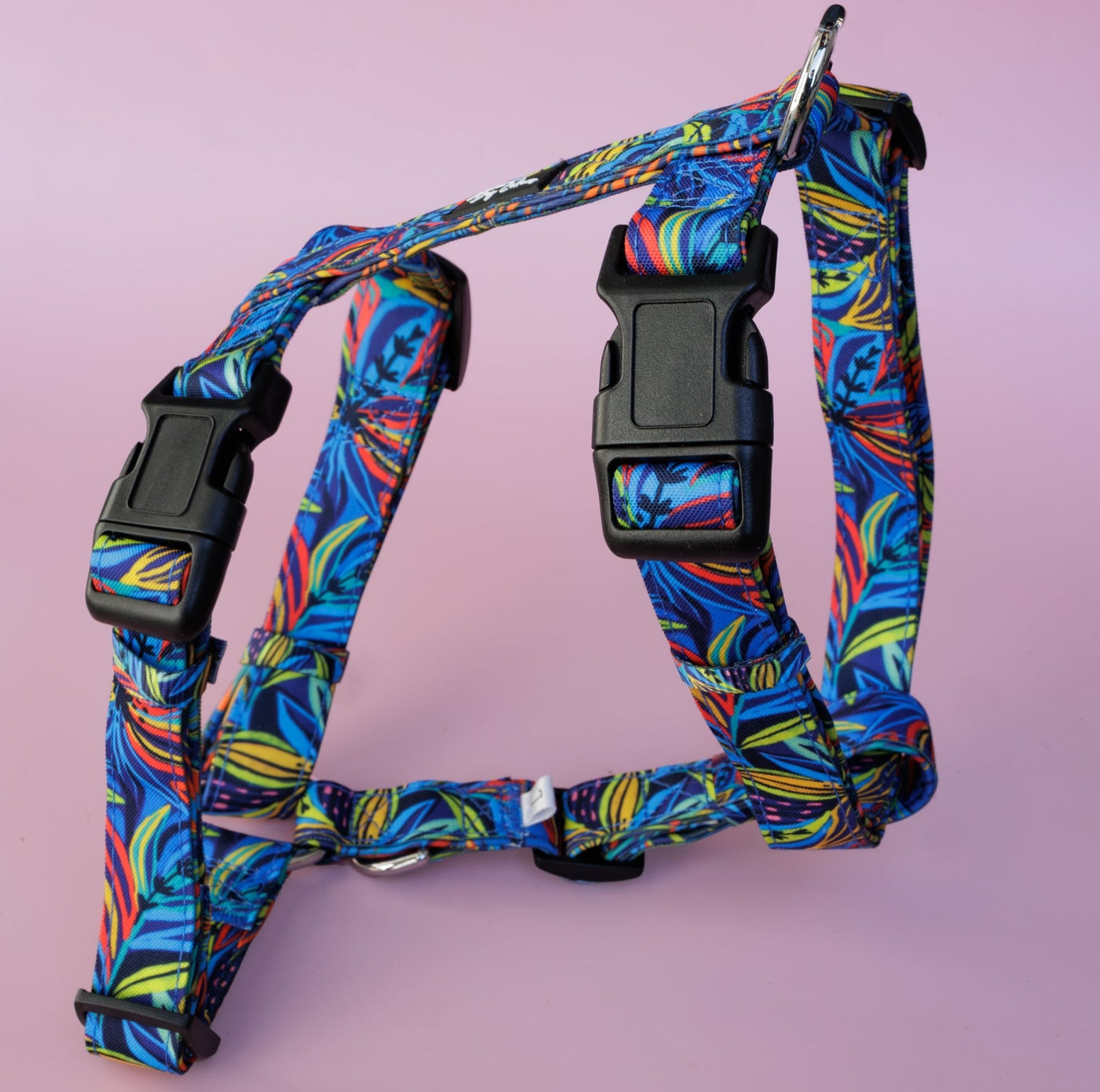 Step in H-Harness with front & back attachment | Oasis | Fully Padded Canvas & Neoprene Harness-H-Harness-Dizzy Dog Collars