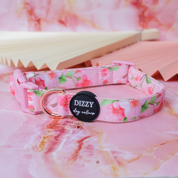 Sweet Sakura Dog Collar | Canvas & Neoprene Dog Collar-Dog Collar-Dizzy Dog Collars