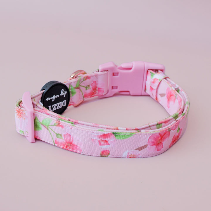 Sweet Sakura Dog Collar | Canvas & Neoprene Dog Collar-Dog Collar-Dizzy Dog Collars