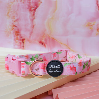 Sweet Sakura Dog Collar | Canvas & Neoprene Dog Collar-Dog Collar-Dizzy Dog Collars