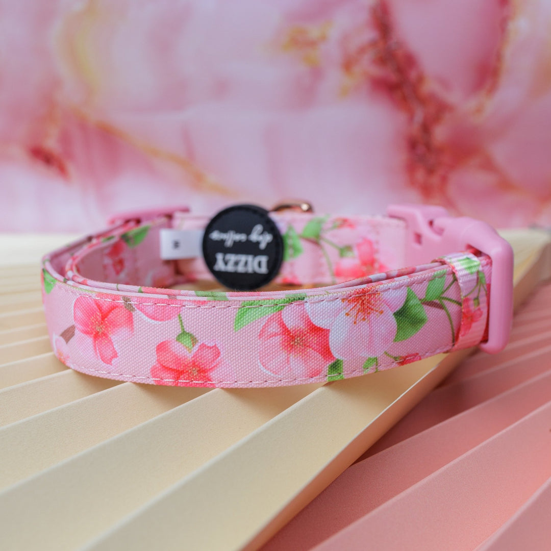 Sweet Sakura Dog Collar | Canvas & Neoprene Dog Collar-Dog Collar-Dizzy Dog Collars