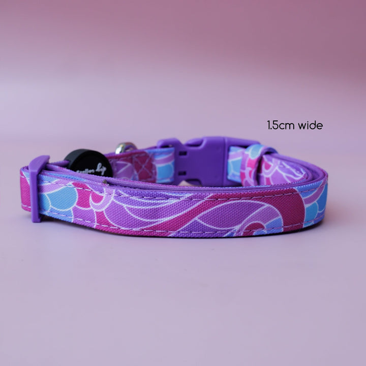 The Maggie: Purple Waves Dog Collar | Neoprene Dog Collar-Dog Collar-Dizzy Dog Collars