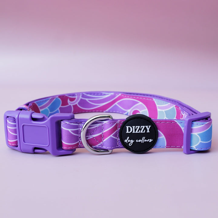 The Maggie: Purple Waves Dog Collar | Neoprene Dog Collar-Dog Collar-Dizzy Dog Collars