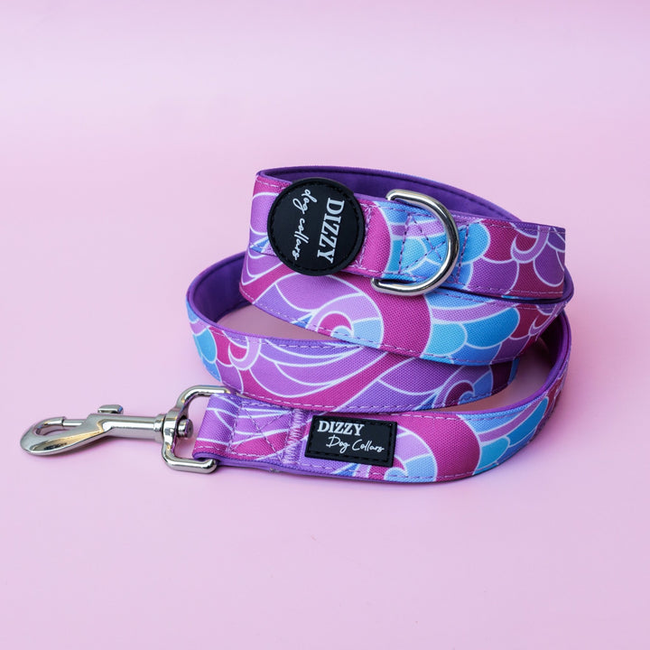 The Maggie: Purple Waves Dog Leash | Dog Lead-Leash-Dizzy Dog Collars