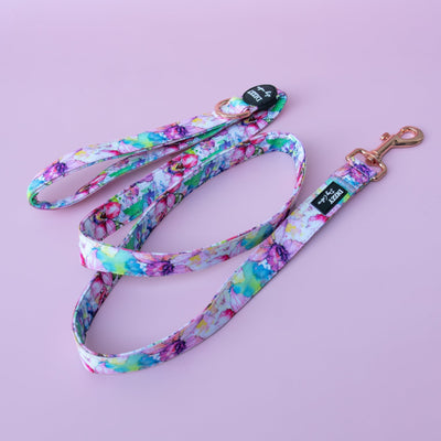 The Willow: Watercolour Floral Dog Lead | Canvas & Neoprene | High Quality Fully Padded Leash-Leash-Dizzy Dog Collars