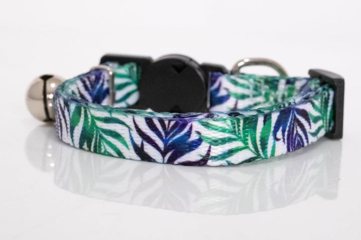 Tropical Leaves Cat Collar / Toy Breed Dog Collar-Dizzy Dog Collars-Dizzy Dog Collars