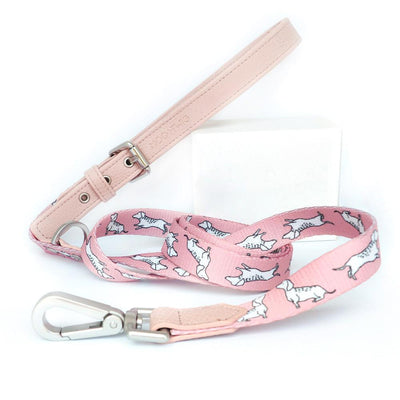 Vegan Leather Dog Leash - Adjustable Dachshund Leash - Cafe Dog Leash - Leash with dachshund print - Dog Leash Australia