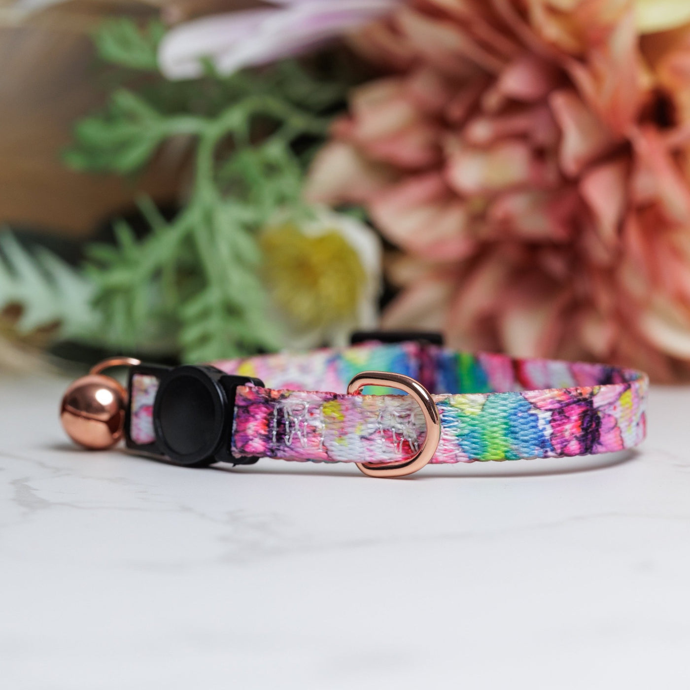 Watercolour Floral Cat Collar | Toy Breed Dog Collar | Puppy Collar-puppy/cat-Dizzy Dog Collars